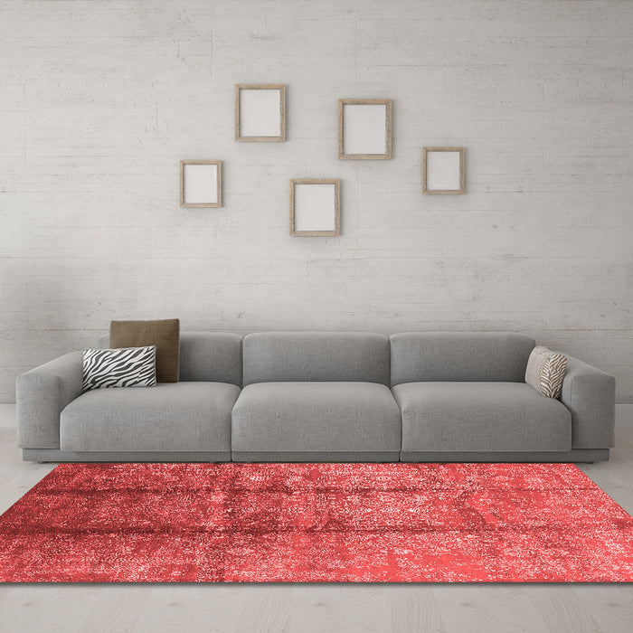 Industrial Red Washable Rugs