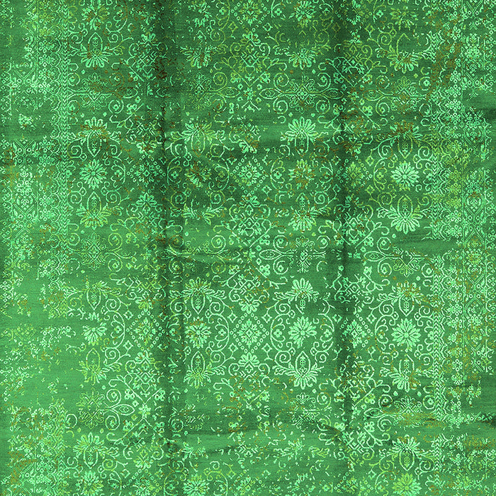 Machine Washable Oriental Green Industrial Area Rugs, wshurb1459grn