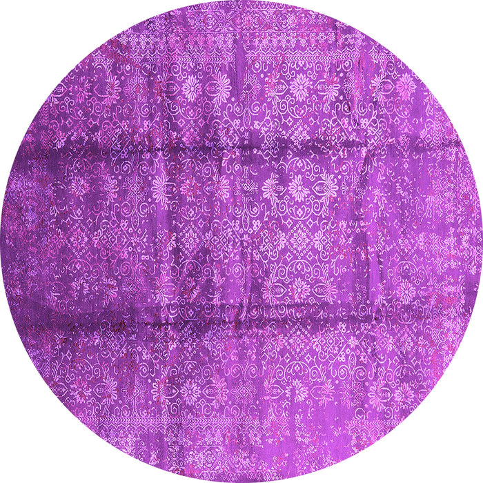 Round Oriental Pink Industrial Rug, urb1459pnk