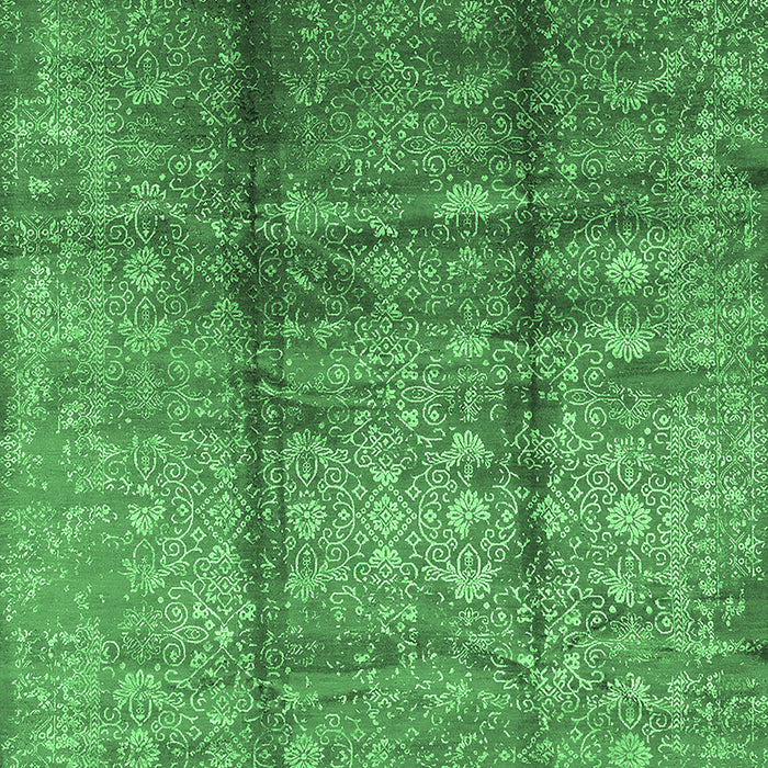 Machine Washable Oriental Emerald Green Industrial Area Rugs, wshurb1459emgrn