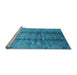 Sideview of Machine Washable Oriental Light Blue Industrial Rug, wshurb1459lblu