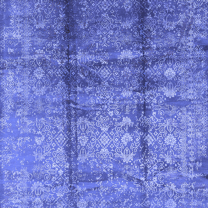 Machine Washable Oriental Blue Industrial Rug, wshurb1459blu