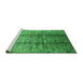 Sideview of Machine Washable Oriental Green Industrial Area Rugs, wshurb1459grn