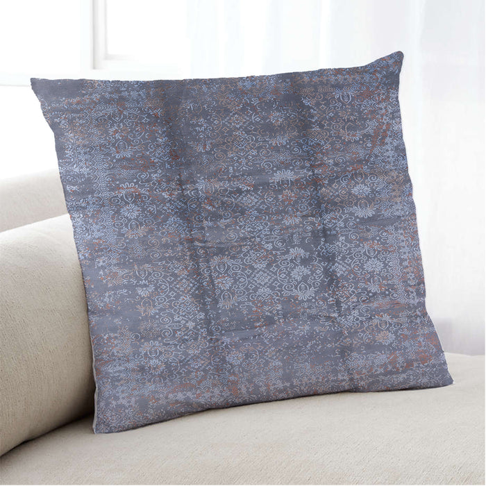 Lifestyle Image of Mid-Century Modern Urban Square Grape Purple Throw Pillow, 18 inch by 18 inch, pwurb1459