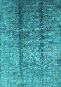 Oriental Turquoise Industrial Rug, urb1459turq