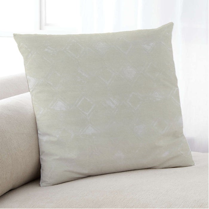 Lifestyle Image of Mid-Century Modern Urban Square Desert Sand Beige Throw Pillow, 18 inch by 18 inch, pwurb145