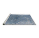 Sideview of Machine Washable Industrial Modern Blue Rug, wshurb1460