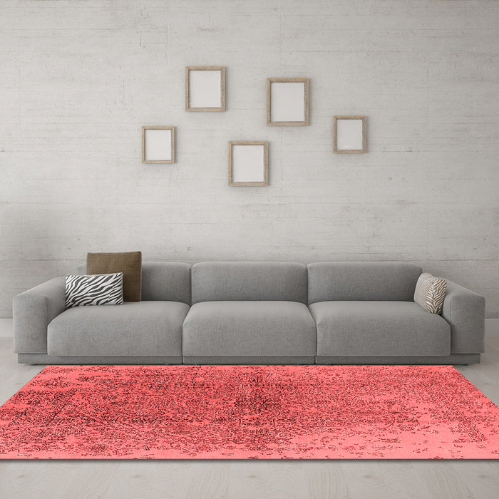 Industrial Red Washable Rugs