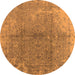 Round Oriental Orange Industrial Rug, urb1460org