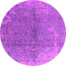 Round Oriental Pink Industrial Rug, urb1460pnk