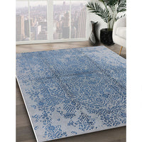 Mid-Century Modern Blue Oriental Rug, urb1460