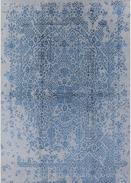 Mid-Century Modern Blue Oriental Rug, urb1460