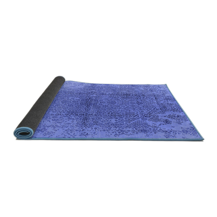 Sideview of Oriental Blue Industrial Rug, urb1460blu