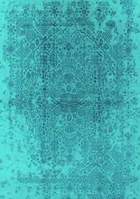 Oriental Turquoise Industrial Rug, urb1460turq