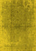 Machine Washable Oriental Yellow Industrial Rug, wshurb1460yw