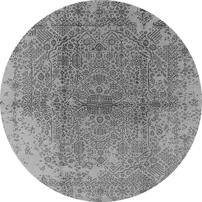 Round Oriental Gray Industrial Rug, urb1460gry
