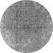 Round Oriental Gray Industrial Rug, urb1460gry