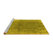 Sideview of Machine Washable Oriental Yellow Industrial Rug, wshurb1460yw