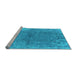 Sideview of Machine Washable Oriental Light Blue Industrial Rug, wshurb1460lblu