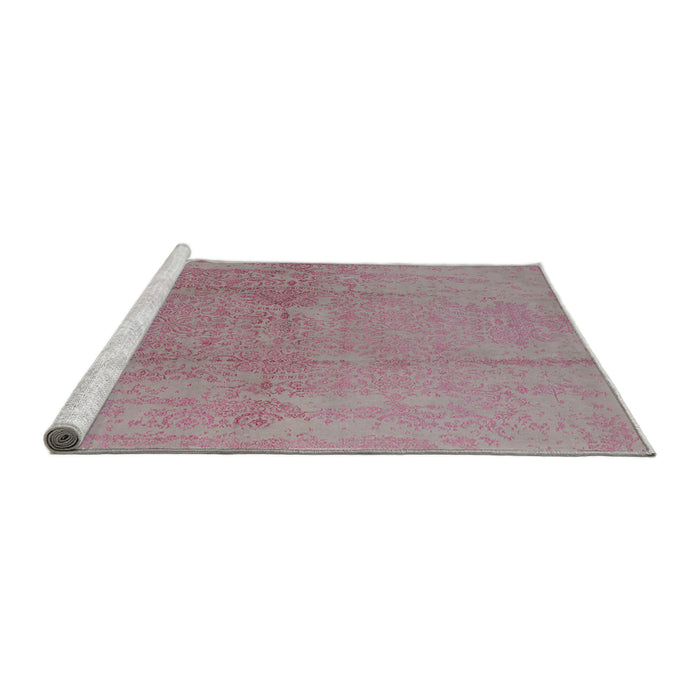 Sideview of Machine Washable Industrial Modern Purple Pink Rug, wshurb1461