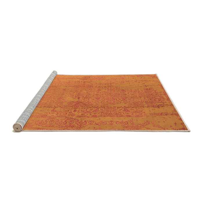 Sideview of Machine Washable Oriental Orange Industrial Area Rugs, wshurb1461org