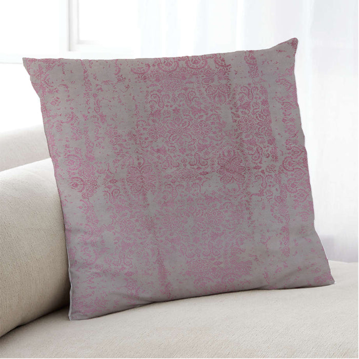 Lifestyle Image of Mid-Century Modern Urban Square Purple Pink Throw Pillow, 18 inch by 18 inch, pwurb1461