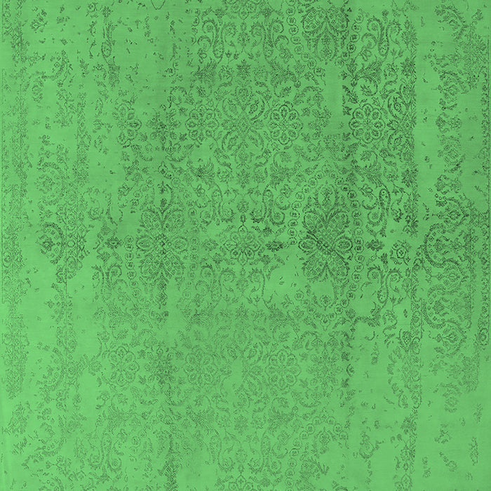 Machine Washable Oriental Emerald Green Industrial Area Rugs, wshurb1461emgrn