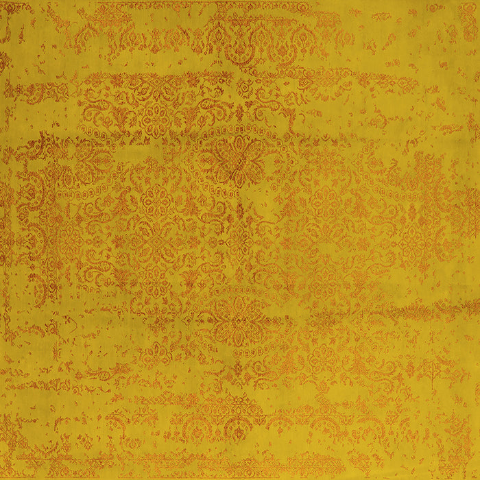 Square Oriental Yellow Industrial Rug, urb1461yw