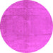 Round Oriental Pink Industrial Rug, urb1461pnk