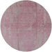 Round Mid-Century Modern Purple Pink Oriental Rug, urb1461