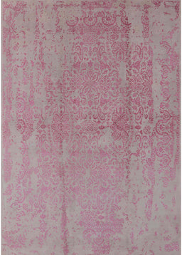 Mid-Century Modern Purple Pink Oriental Rug, urb1461
