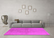 Machine Washable Oriental Pink Industrial Rug in a Living Room, wshurb1461pnk