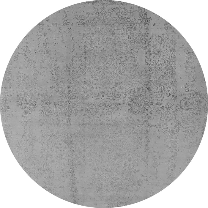 Round Oriental Gray Industrial Rug, urb1461gry