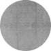 Round Oriental Gray Industrial Rug, urb1461gry