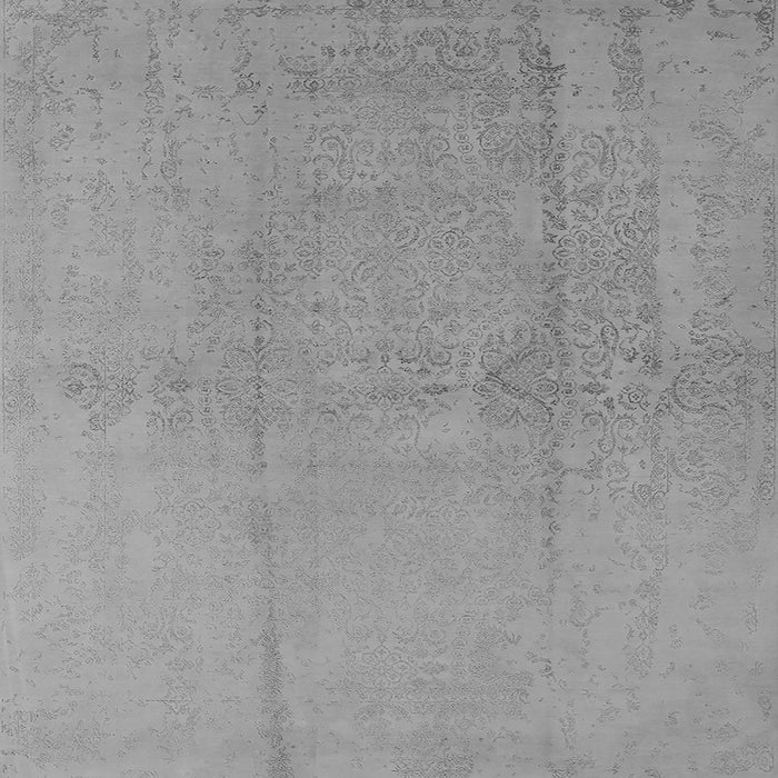 Square Machine Washable Oriental Gray Industrial Rug, wshurb1461gry