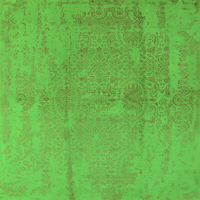 Square Oriental Green Industrial Rug, urb1461grn