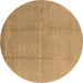 Round Oriental Brown Industrial Rug, urb1462brn