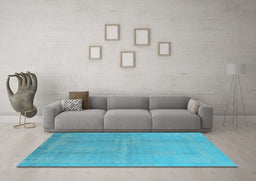 Machine Washable Oriental Light Blue Industrial Rug in a Living Room, wshurb1462lblu