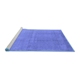 Sideview of Machine Washable Oriental Blue Industrial Rug, wshurb1462blu