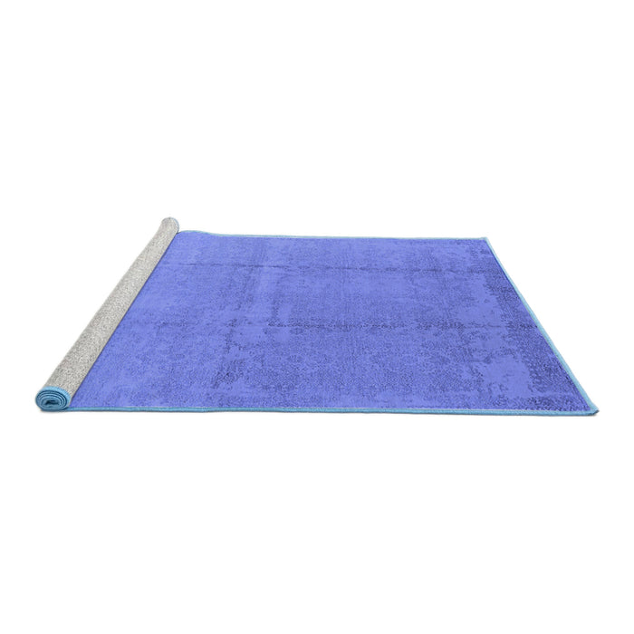 Sideview of Machine Washable Oriental Blue Industrial Rug, wshurb1462blu