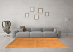 Machine Washable Oriental Orange Industrial Area Rugs in a Living Room, wshurb1462org