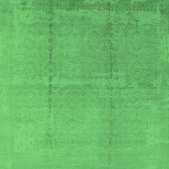 Square Machine Washable Oriental Emerald Green Industrial Area Rugs, wshurb1462emgrn