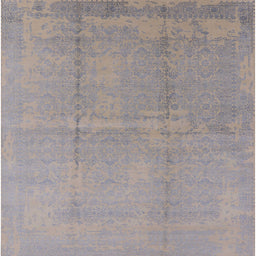 Square Mid-Century Modern Rosy Brown Pink Oriental Rug, urb1462