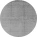 Round Oriental Gray Industrial Rug, urb1462gry