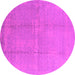 Round Oriental Pink Industrial Rug, urb1462pnk