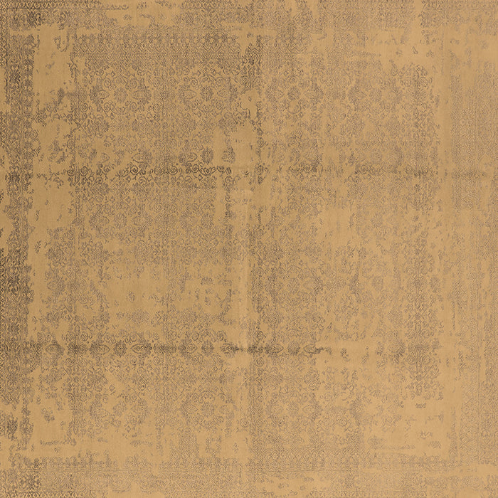 Square Machine Washable Oriental Brown Industrial Rug, wshurb1462brn