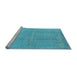 Sideview of Machine Washable Oriental Light Blue Industrial Rug, wshurb1462lblu