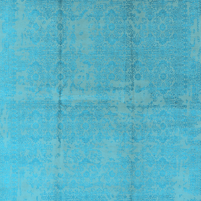 Machine Washable Oriental Light Blue Industrial Rug, wshurb1462lblu