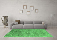 Machine Washable Oriental Emerald Green Industrial Rug, wshurb1463emgrn