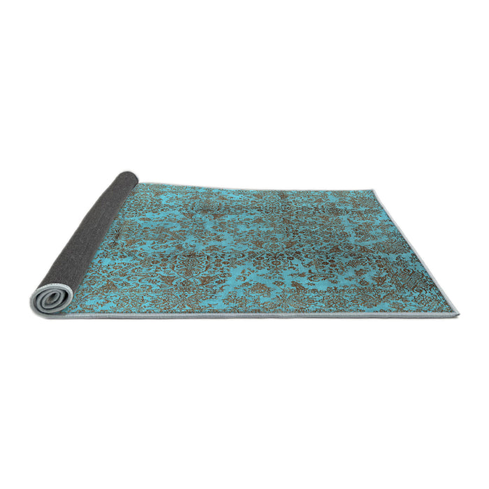 Sideview of Oriental Light Blue Industrial Rug, urb1463lblu